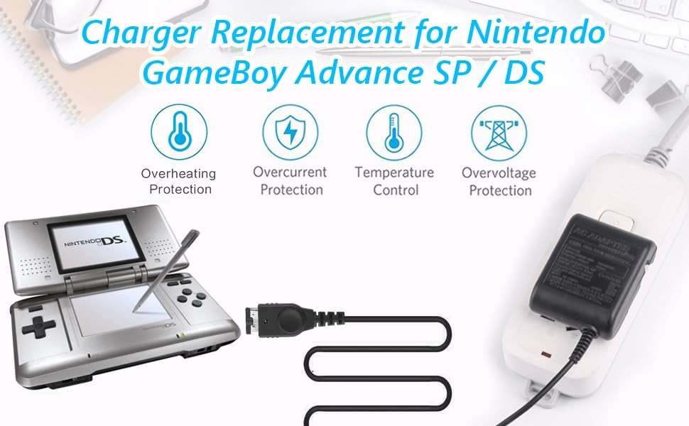 Charger for Gameboy Advance SP, AC Adapter for Nintendo DS Console, USB Power Cable for GBA SP Wall Travel Cord - Image 8