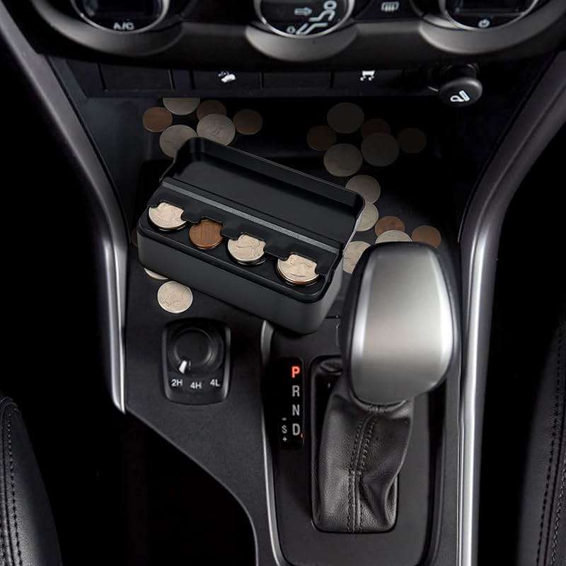 SINGARO Coin Holder for Car, Coin Change Organizer Compatible with Coins of Different Sizes, Dash-Mounted Holder Suitable for Most Cars, Trucks(Black) - Image 7