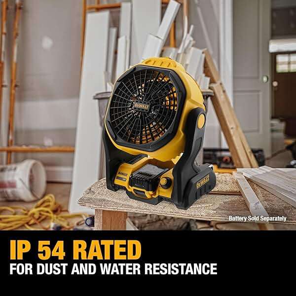 DEWALT 20V MAX Portable Fan, Battery Powered Rechargeable Cordless Shop Fan, Up to 4.5 Hrs Runtime, Variable Speed, 650 CFM, Tool Only (DCE512B) - Image 5