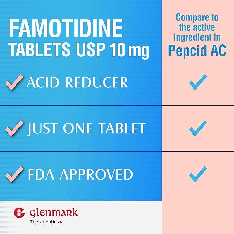 Glenmark Therapeutics Original Strength Famotidine Tablets, 10 mg, Acid Reducer for Heartburn Relief, 200 Count - Image 3
