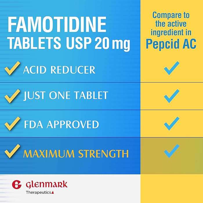 Glenmark Therapeutics Maximum Strength Famotidine Tablets, 20 mg, Acid Reducer for Heartburn Relief, 85 Count - Image 3