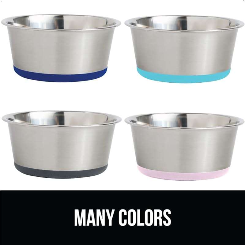 GORILLA GRIP Dog Bowls, Food Grade 304 Stainless Steel, Holds 2 Cups Each (16 fl oz) Food and Water Bowl for Feeding Dogs and Cats, Dishwasher Safe, Rust Resistant, BPA Free Rubber Base Set of 2 Pink - Image 9