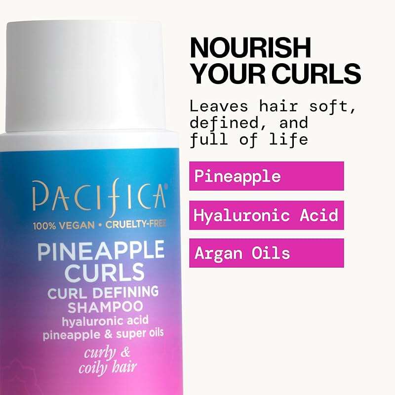 Pacifica Pineapple Curls, Curly Hair Shampoo & Conditioner Set – Strand Defining Care for Wavy & Coily Hair – Reduces Frizz – Sulfate Free Clean Beauty Dermatologist Tested, Vegan & Cruelty-Free - Image 4