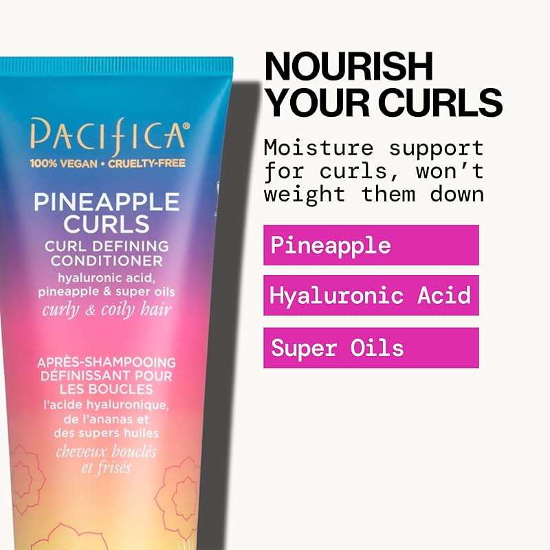 Pacifica Pineapple Curls, Curly Hair Shampoo & Conditioner Set – Strand Defining Care for Wavy & Coily Hair – Reduces Frizz – Sulfate Free Clean Beauty Dermatologist Tested, Vegan & Cruelty-Free - Image 5