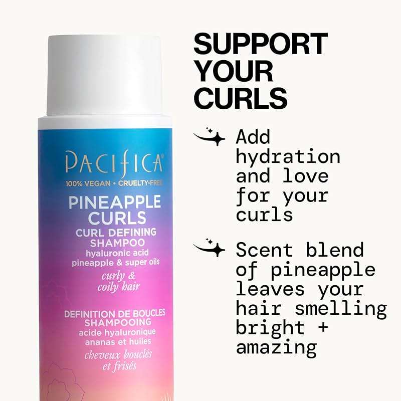 Pacifica Pineapple Curls, Curly Hair Shampoo & Conditioner Set – Strand Defining Care for Wavy & Coily Hair – Reduces Frizz – Sulfate Free Clean Beauty Dermatologist Tested, Vegan & Cruelty-Free - Image 6