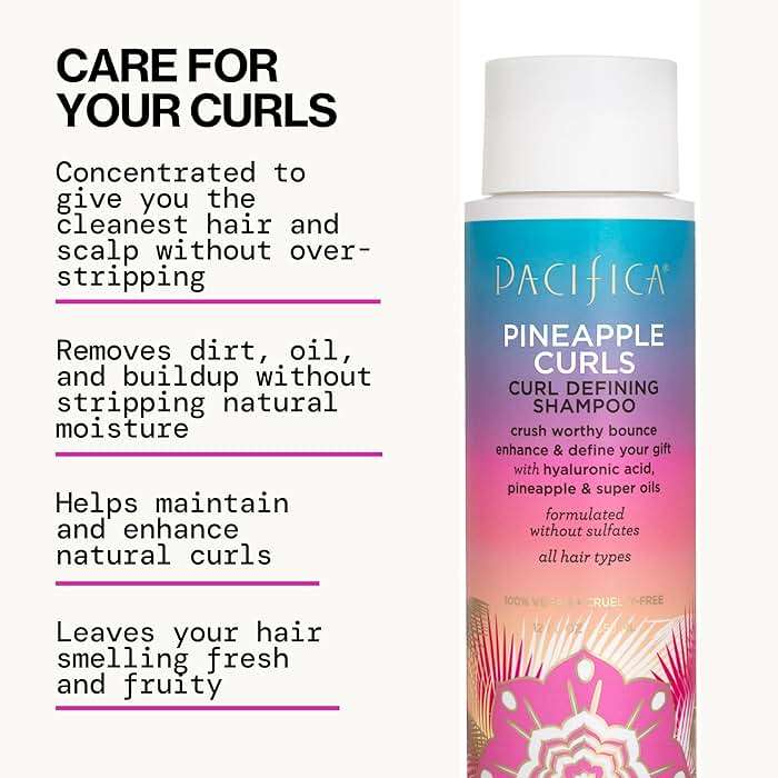 Pacifica Pineapple Curls, Curly Hair Shampoo & Conditioner Set – Strand Defining Care for Wavy & Coily Hair – Reduces Frizz – Sulfate Free Clean Beauty Dermatologist Tested, Vegan & Cruelty-Free - Image 9