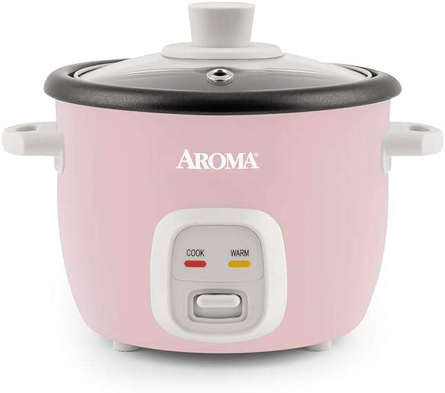 AROMA® Mini Rice Cooker, 2-Cup (Uncooked) / 4-Cup (Cooked), Grain Cooker, Soup Maker, Oatmeal Cooker, Auto Keep Warm, 1 Qt, Pink, ARC-302NGP - Image 1