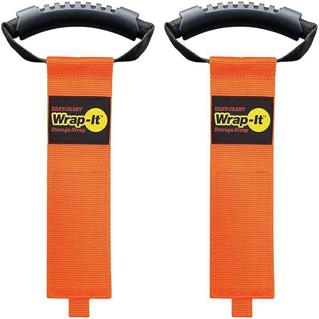 Easy-Carry Wrap-It Storage Straps - 22” (2-Pack) Blaze Orange – Heavy-Duty Hook and Loop Cord Carrying Strap, Hanger, and Organizer with Handle for Pool Hoses, Garden Hoses, Cords, Cables and More - Image 8