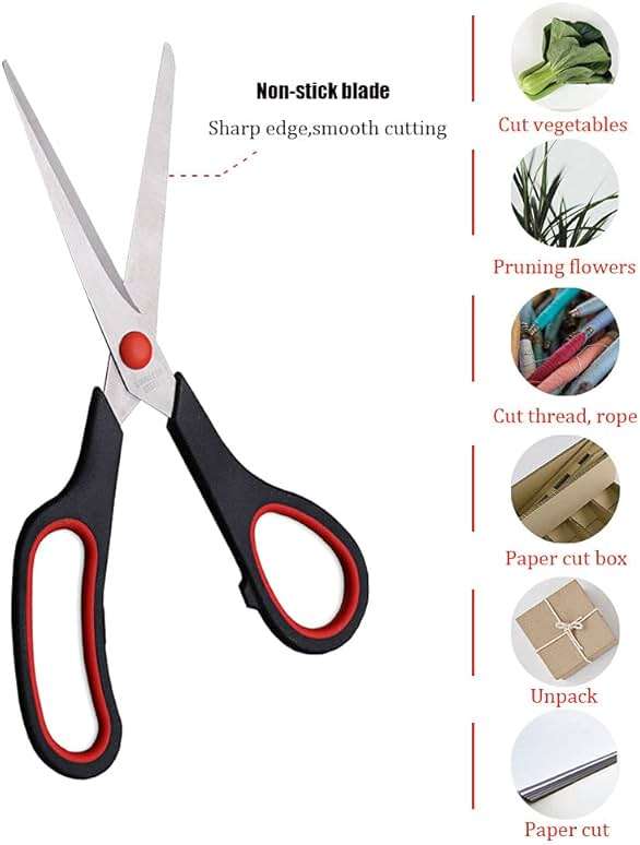Scissors, Multipurpose office Scissors,8.5 Inch Ultra Sharp Shears, Comfort-Grip Handles Household scissors，Sturdy Sharp Craft Supplies - Pack of 5, Right/Left Hande - Image 5