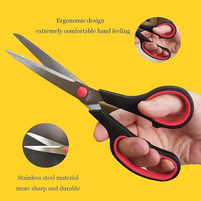 Scissors, Multipurpose office Scissors,8.5 Inch Ultra Sharp Shears, Comfort-Grip Handles Household scissors，Sturdy Sharp Craft Supplies - Pack of 5, Right/Left Hande - Image 6