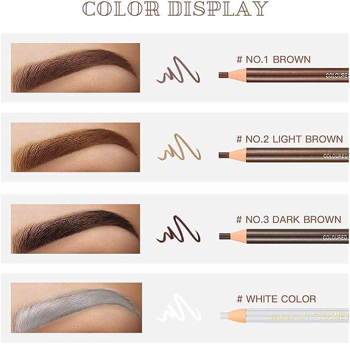 LSxia Waterproof Eye-Brow Pen-cil Set, Pull Cord Peel-off Eyebrow Pencil Microblading Eyebrow Pen Supplies Kit, White Eye-Liner Pencil and Eyebrow Tool Tattoo Makeup (6+1 Brown+Dark Brown+Light Brown) - Image 4