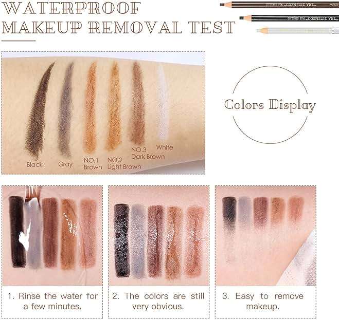LSxia Waterproof Eye-Brow Pen-cil Set, Pull Cord Peel-off Eyebrow Pencil Microblading Eyebrow Pen Supplies Kit, White Eye-Liner Pencil and Eyebrow Tool Tattoo Makeup (6+1 Brown+Dark Brown+Light Brown) - Image 6