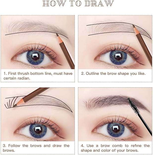 LSxia Waterproof Eye-Brow Pen-cil Set, Pull Cord Peel-off Eyebrow Pencil Microblading Eyebrow Pen Supplies Kit, White Eye-Liner Pencil and Eyebrow Tool Tattoo Makeup (6+1 Brown+Dark Brown+Light Brown) - Image 8
