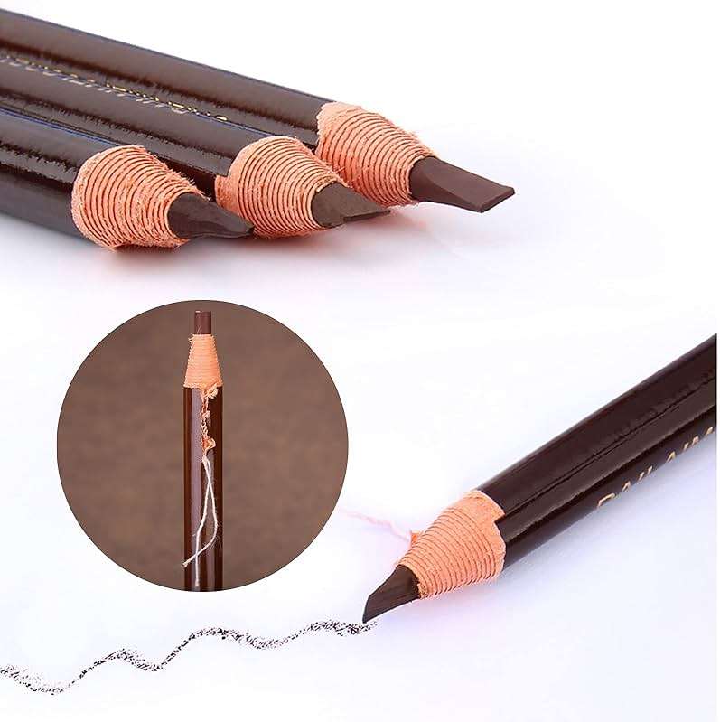 LSxia Waterproof Eye-Brow Pen-cil Set, Pull Cord Peel-off Eyebrow Pencil Microblading Eyebrow Pen Supplies Kit, White Eye-Liner Pencil and Eyebrow Tool Tattoo Makeup (6+1 Brown+Dark Brown+Light Brown) - Image 9