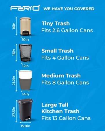FORID 13 Gallon Trash Bags - Clear Plastic Garbage Bag Unscented Tall Medium Can Liners for Kitchen Office Home Waste Basket 5 Roll 55 Liters 80 Counts - Image 7