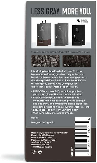 Madison Reed Mr. Hair Color for Men, Dark Brown to Black Demi-Permanent Hair Dye, Reduces Grays in 15 Minutes For Hair & Beard, Nourishing & Strengthening, Keratin & Argan Oil, 2 Applications - Image 2