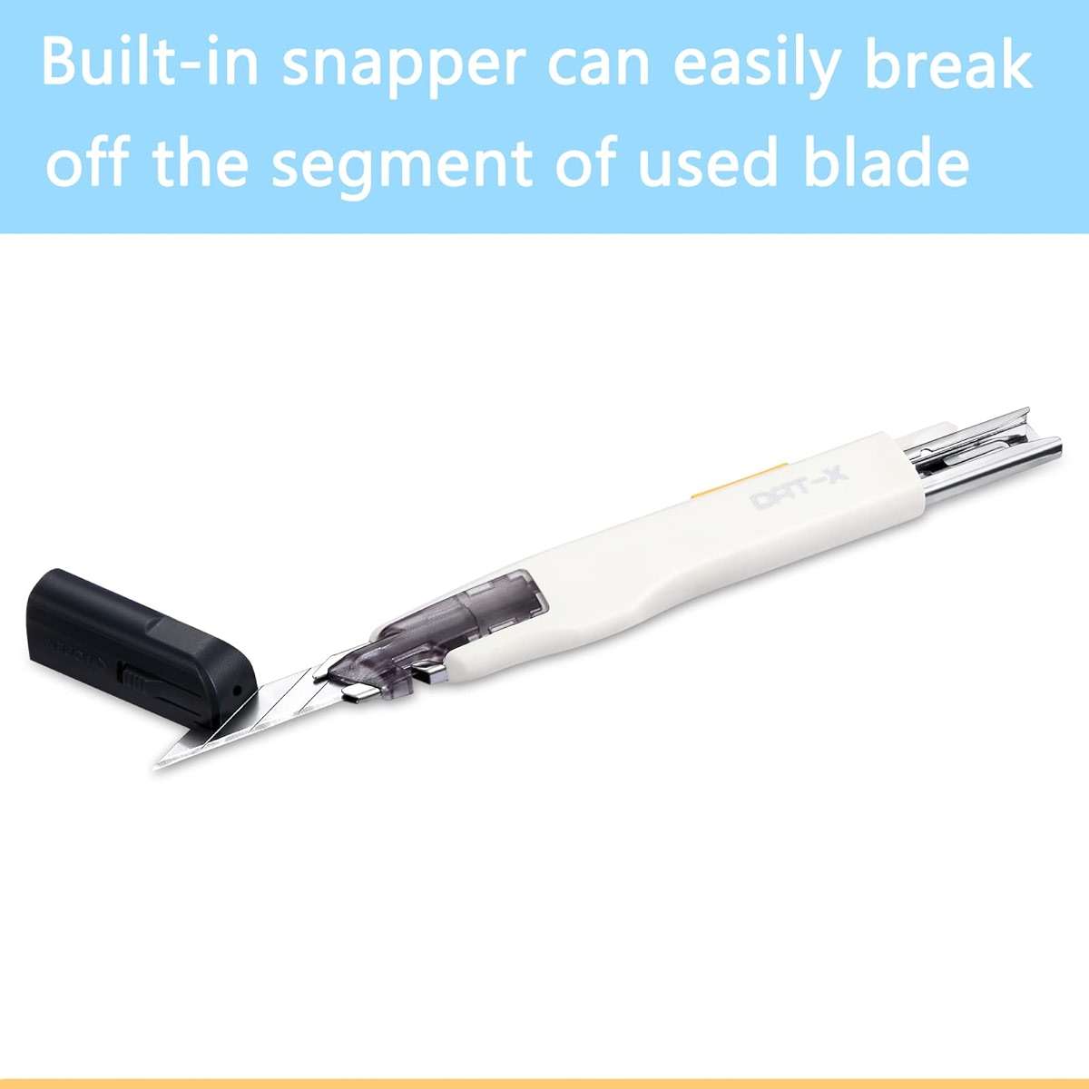 Utility Knife, DAT Series-X Portable Box Cutter, Fine Point Arts and Crafts Blade for Precision Cutting, with 10 Blade Pieces (White, 1 Cutter 10 Blades) - Image 4