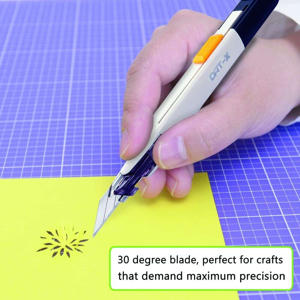 Utility Knife, DAT Series-X Portable Box Cutter, Fine Point Arts and Crafts Blade for Precision Cutting, with 10 Blade Pieces (White, 1 Cutter 10 Blades) - Image 5