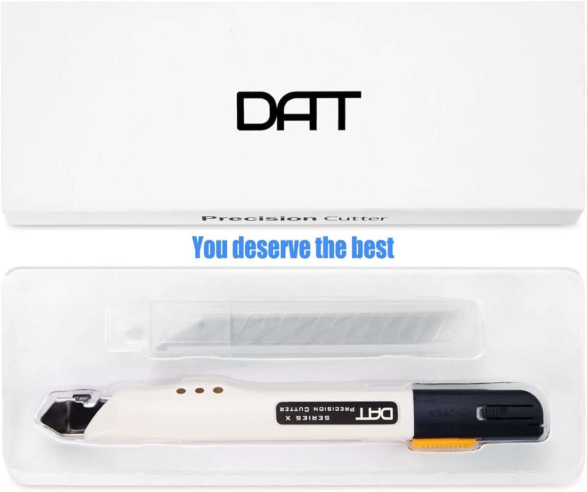Utility Knife, DAT Series-X Portable Box Cutter, Fine Point Arts and Crafts Blade for Precision Cutting, with 10 Blade Pieces (White, 1 Cutter 10 Blades) - Image 6