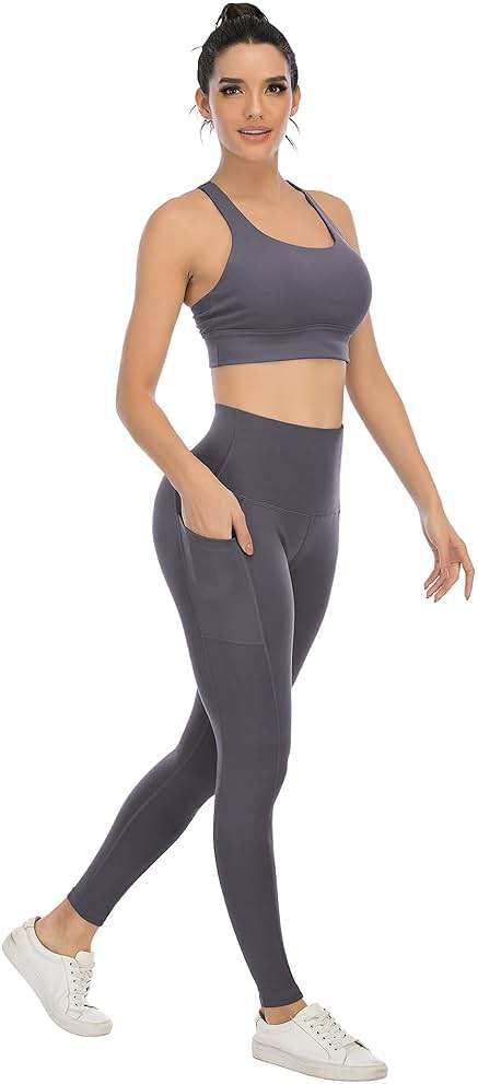 YOUNGCHARM 4 Pack Leggings with Pockets for Women,High Waist Tummy Control Workout Yoga Pants - Image 5