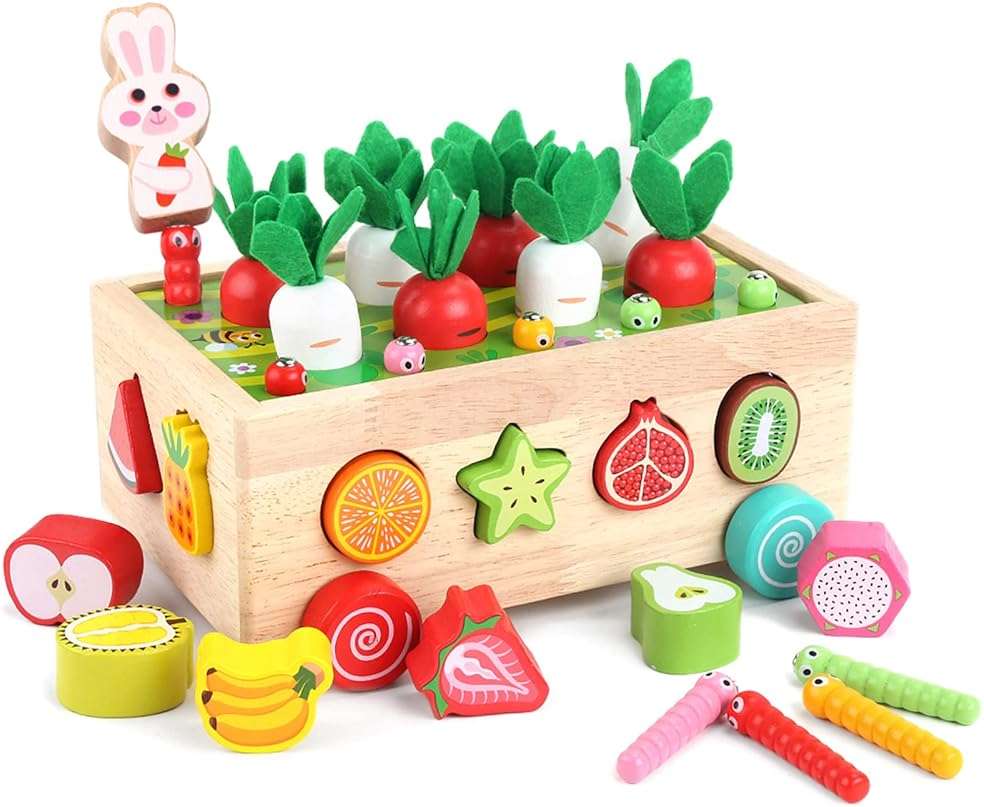Toddlers Montessori Wooden Educational Toys for Baby Boys Girls Age 1 2 3 Year Old, Shape Sorting Toys 1st One First Birthday Girl Gifts for Kids 1-3, Wood Preschool Learning Fine Motor Skills Game - Image 1