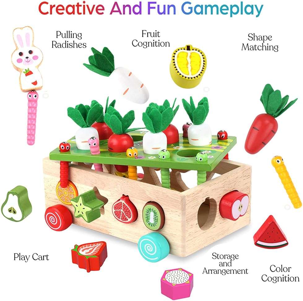 Toddlers Montessori Wooden Educational Toys for Baby Boys Girls Age 1 2 3 Year Old, Shape Sorting Toys 1st One First Birthday Girl Gifts for Kids 1-3, Wood Preschool Learning Fine Motor Skills Game - Image 4