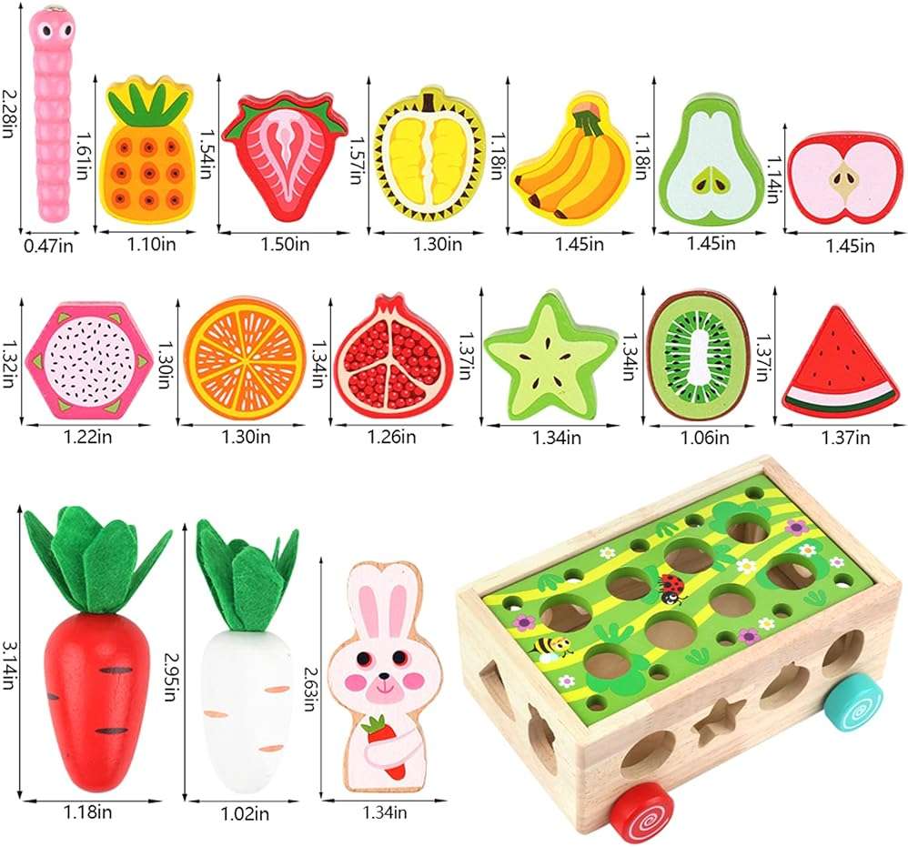 Toddlers Montessori Wooden Educational Toys for Baby Boys Girls Age 1 2 3 Year Old, Shape Sorting Toys 1st One First Birthday Girl Gifts for Kids 1-3, Wood Preschool Learning Fine Motor Skills Game - Image 5