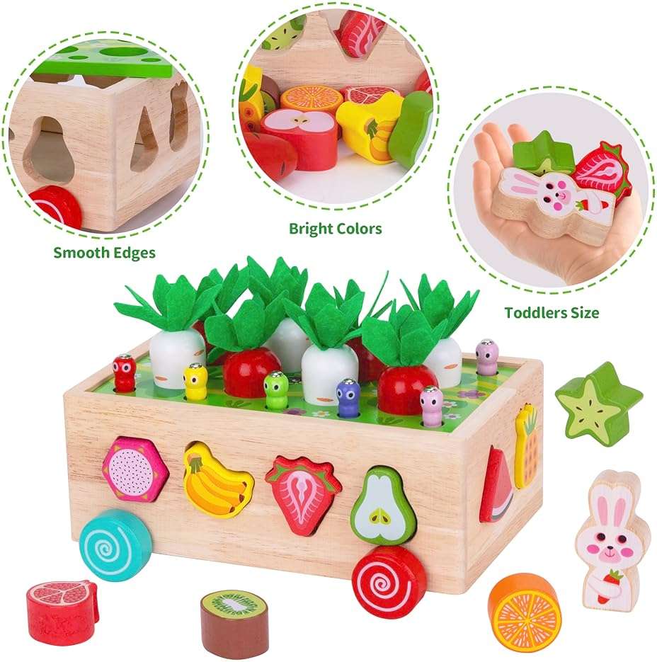 Toddlers Montessori Wooden Educational Toys for Baby Boys Girls Age 1 2 3 Year Old, Shape Sorting Toys 1st One First Birthday Girl Gifts for Kids 1-3, Wood Preschool Learning Fine Motor Skills Game - Image 8