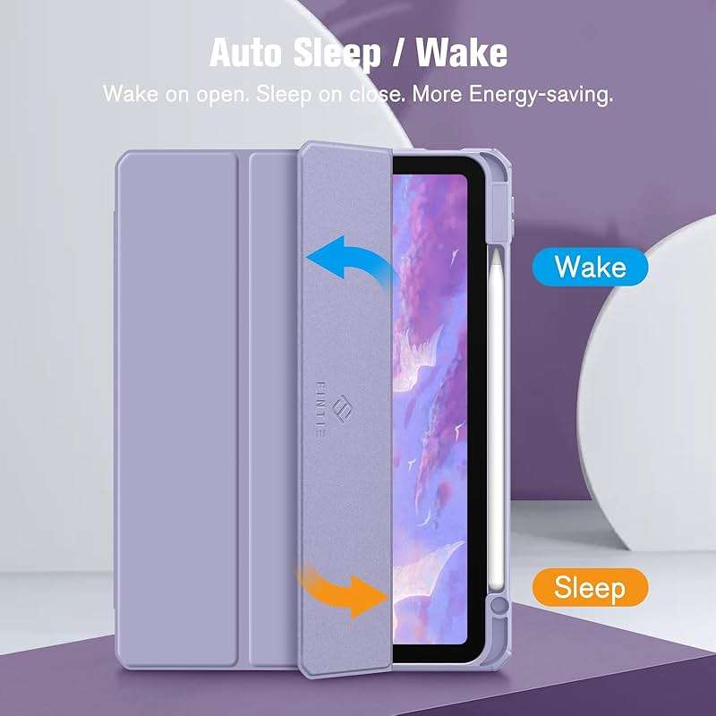 Fintie Hybrid Slim Case for iPad Air 11-inch M4/M3/M2 (2026/2025/2024), iPad Air 5th/4th Generation (2022/2020) 10.9 Inch - Shockproof Cover with Clear Back Shell & Pencil Holder, Lilac Purple - Image 3