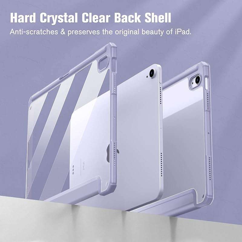 Fintie Hybrid Slim Case for iPad Air 11-inch M4/M3/M2 (2026/2025/2024), iPad Air 5th/4th Generation (2022/2020) 10.9 Inch - Shockproof Cover with Clear Back Shell & Pencil Holder, Lilac Purple - Image 6