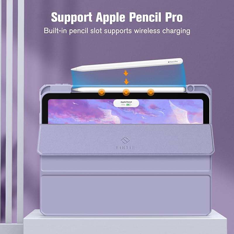 Fintie Hybrid Slim Case for iPad Air 11-inch M4/M3/M2 (2026/2025/2024), iPad Air 5th/4th Generation (2022/2020) 10.9 Inch - Shockproof Cover with Clear Back Shell & Pencil Holder, Lilac Purple - Image 7