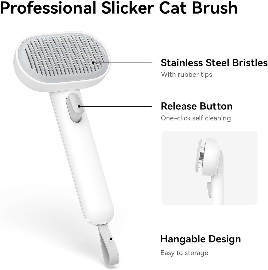 Aumuca Cat Brush for Shedding, Cat Brushes for Indoor Cats, Cat Brush for Long or Short Haired Cats, Cat Grooming Brush Cat Comb for Kitten Rabbit Massage Removes Loose Fur - Image 2