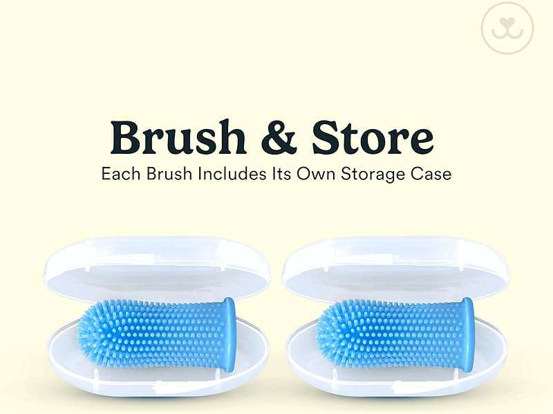 Jasper Dog Toothbrush, 360° Finger Toothbrush for Dogs & Cats, Removes 3x More Plaque, Teeth Cleaning Kit for Small & Large Pets, Toothpaste Not Included, 2-Pack with Storage Cases, Blue - Image 6
