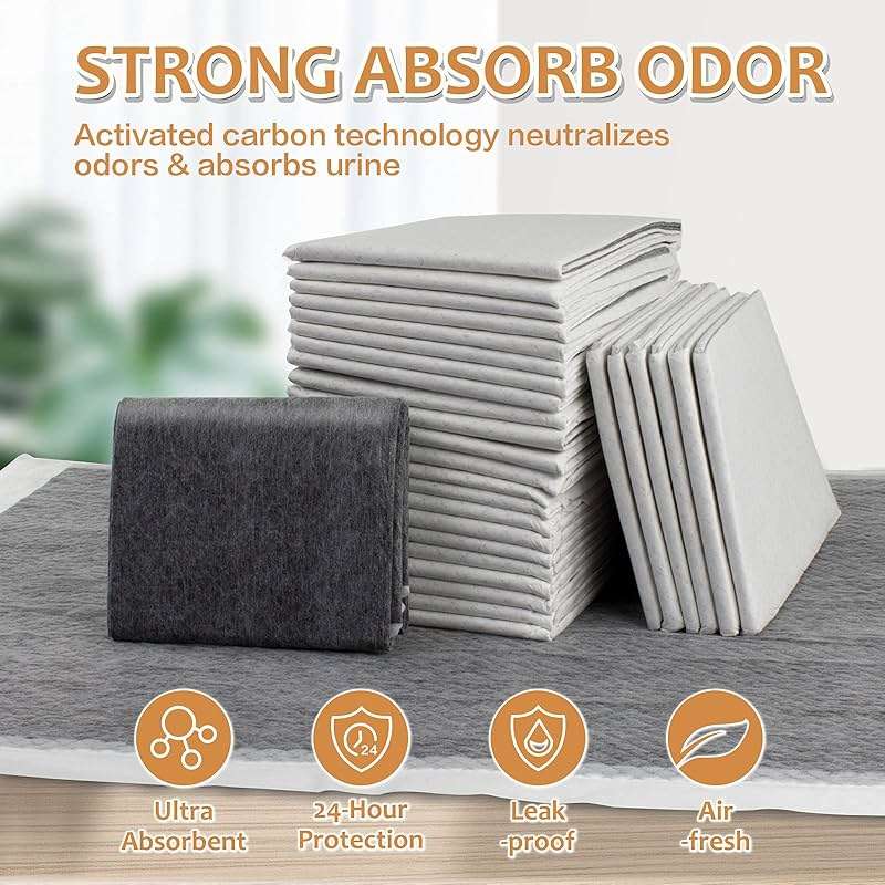 HIDOGGYLD Charcoal Puppy Pads with Adhesive Tape, Dog Pee Pads Extra Large 28" x 34" - 30 Count, Potty Pads for Dogs for Odor-Control & Leakproof, Disposable Pet Pads for Puppies, Dogs & Cats, Black - Image 3
