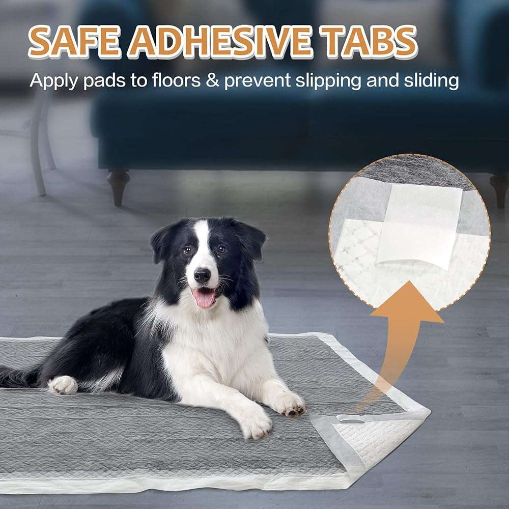 HIDOGGYLD Charcoal Puppy Pads with Adhesive Tape, Dog Pee Pads Extra Large 28" x 34" - 30 Count, Potty Pads for Dogs for Odor-Control & Leakproof, Disposable Pet Pads for Puppies, Dogs & Cats, Black - Image 5