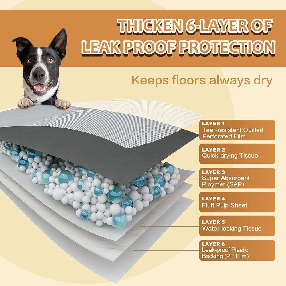 HIDOGGYLD Charcoal Puppy Pads with Adhesive Tape, Dog Pee Pads Extra Large 28" x 34" - 30 Count, Potty Pads for Dogs for Odor-Control & Leakproof, Disposable Pet Pads for Puppies, Dogs & Cats, Black - Image 6