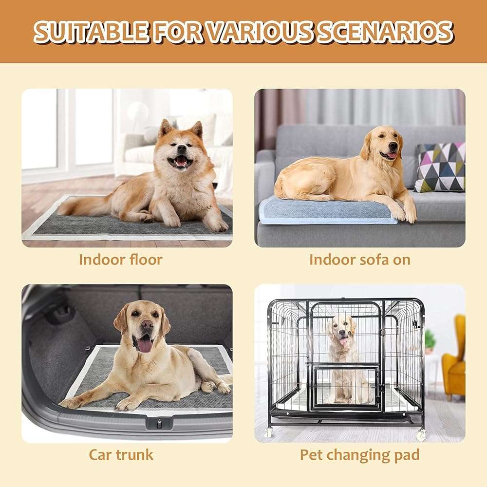HIDOGGYLD Charcoal Puppy Pads with Adhesive Tape, Dog Pee Pads Extra Large 28" x 34" - 30 Count, Potty Pads for Dogs for Odor-Control & Leakproof, Disposable Pet Pads for Puppies, Dogs & Cats, Black - Image 7