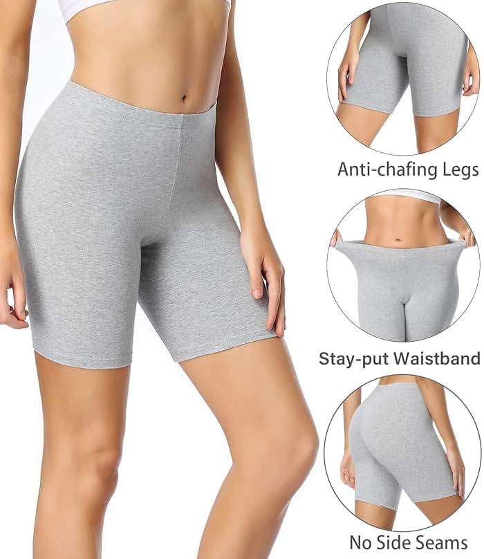 wirarpa Women's Cotton Boy Shorts Underwear Anti Chafing Soft Biker Short Plus Boy Shorts Panties 4 Pack - Image 2