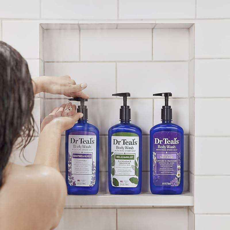 Dr Teal's Body Wash with Pure Epsom Salt, Soothe & Sleep with Lavender, 24 fl oz (Pack of 4) - Image 6