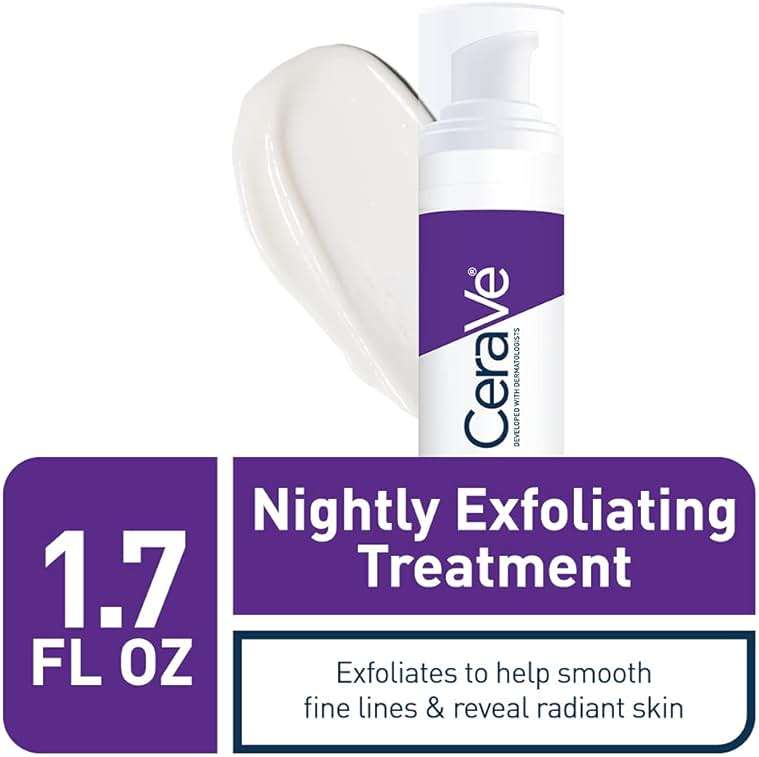 CeraVe Skin Renewing Nightly Exfoliating Treatment, Anti Aging Serum With 5% Blend Of Glycolic Acid & Lactic Acid, Wrinkles & Dark Spot Corrector For Face, Exfoliating Gel, 1.7 Oz - Image 2