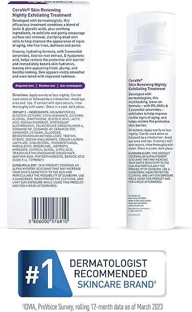 CeraVe Skin Renewing Nightly Exfoliating Treatment, Anti Aging Serum With 5% Blend Of Glycolic Acid & Lactic Acid, Wrinkles & Dark Spot Corrector For Face, Exfoliating Gel, 1.7 Oz - Image 5