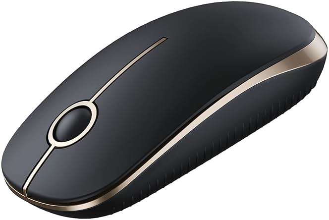 VssoPlor Wireless Mouse, 2.4G Slim Portable Computer Laptop Mouse with Nano Receiver Quiet Silent Optical Mice for Notebook, PC, Laptop, Computer-Black and Gold - Image 9