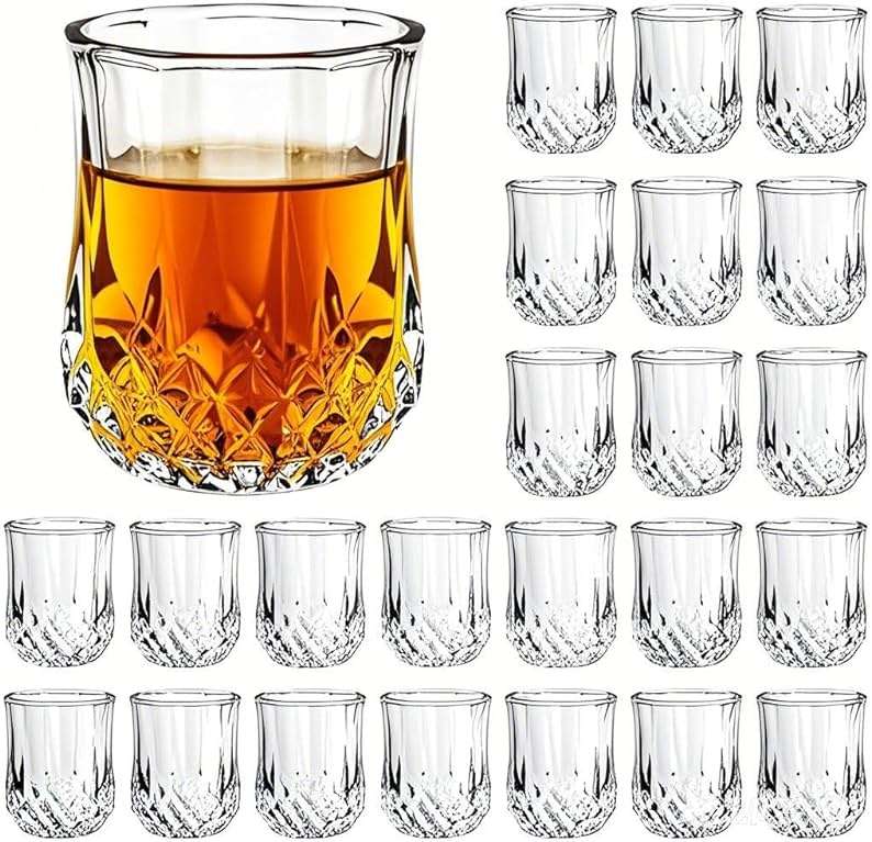 INFTYLE Shot Glasses Set of 24-1.5oz Small Mini Shot Glasses Classic Whisky Vodka Tequila Sherry Brandy Cordial Mini Snifters Glasses For Parties Bars - Image 1