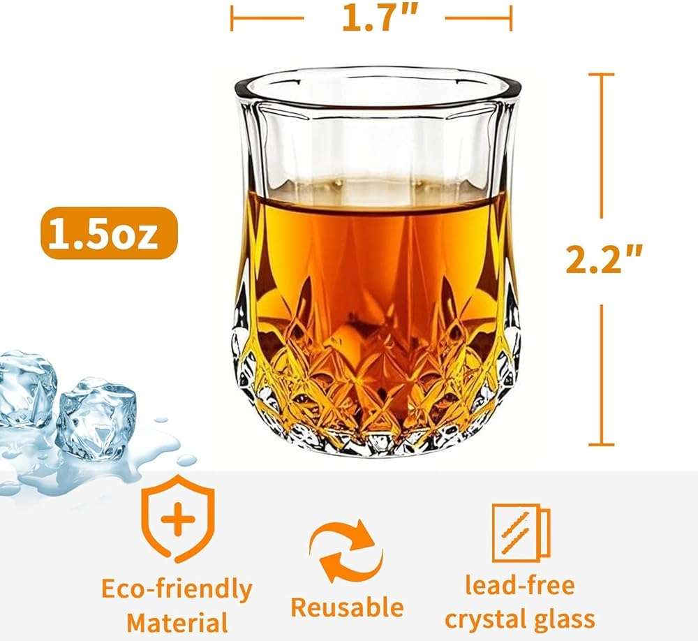 INFTYLE Shot Glasses Set of 24-1.5oz Small Mini Shot Glasses Classic Whisky Vodka Tequila Sherry Brandy Cordial Mini Snifters Glasses For Parties Bars - Image 3