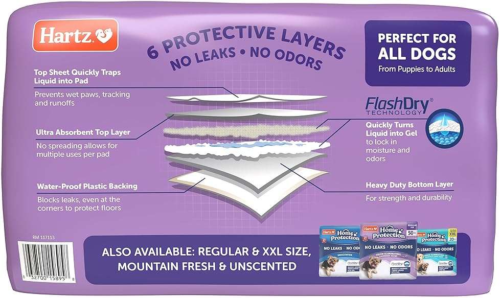 Hartz Home Protection Super Absorbent Odor Eliminating Lavender Scented No Leak Dog Pads, 3XL 30 Count - Image 8