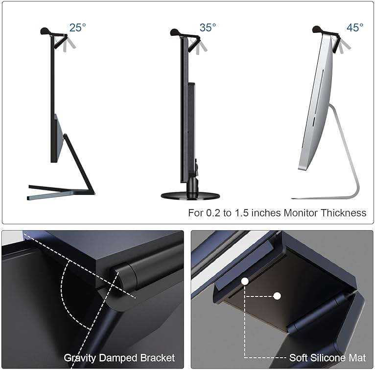 LYMAX Computer Monitor Light Bar, USB Computer Lamp Dimmable Screen Light Bar, Adjustable Brightness/Color Temperature with Touch Contror, No Screen Glare, Space Saving for Home Office Desk Light - Image 4