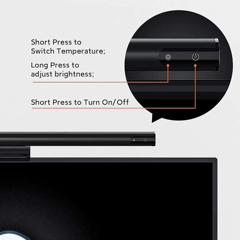 LYMAX Computer Monitor Light Bar, USB Computer Lamp Dimmable Screen Light Bar, Adjustable Brightness/Color Temperature with Touch Contror, No Screen Glare, Space Saving for Home Office Desk Light - Image 7