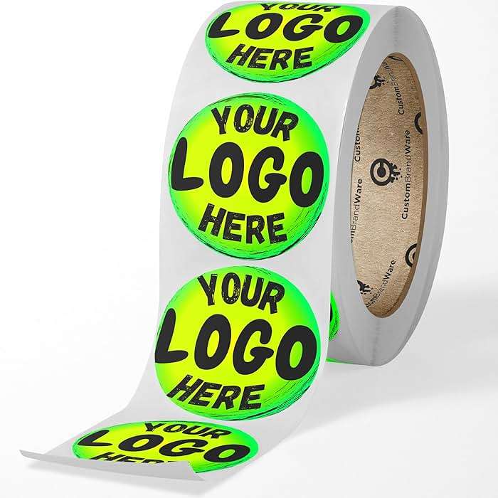 CustomBrandWare Build Your Own Stickers - Any Design Or Logo - Personalize Business - 50+ Roll - Multi Shapes, Sizes, Backgrounds, Text - Gloss/Matte Labels (2 inch Circle) - Image 1