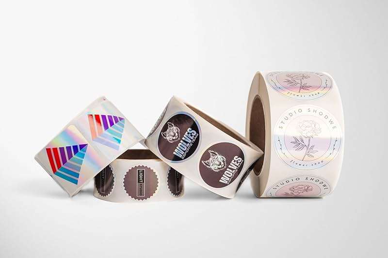 CustomBrandWare Build Your Own Stickers - Any Design Or Logo - Personalize Business - 50+ Roll - Multi Shapes, Sizes, Backgrounds, Text - Gloss/Matte Labels (2 inch Circle) - Image 4