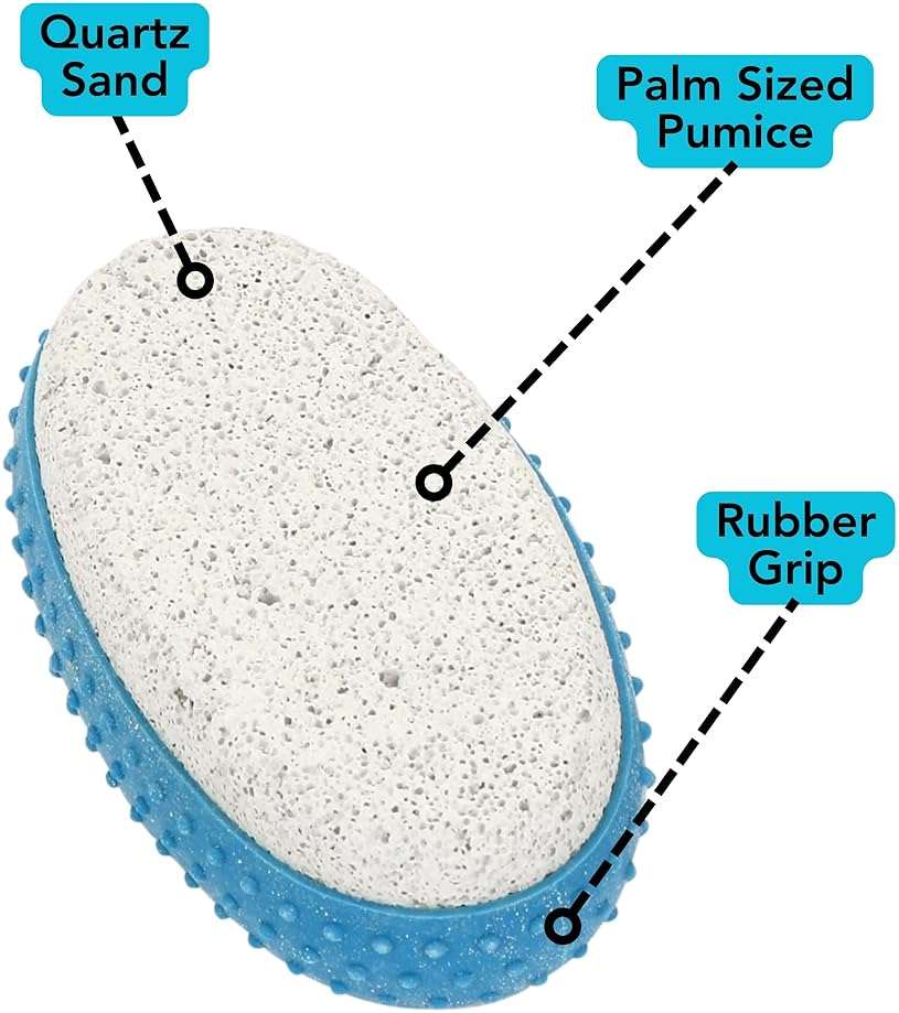 Iconikal 6-Pack Pumice Exfoliating Stone with Rubber Grip (Blue) - Image 6